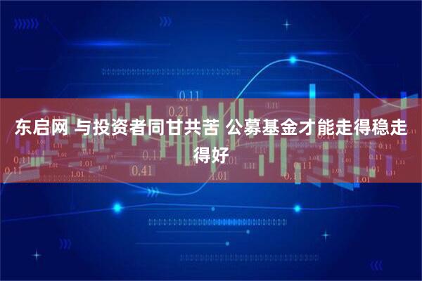 东启网 与投资者同甘共苦 公募基金才能走得稳走得好