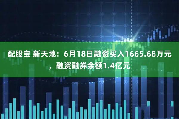 配股宝 新天地：6月18日融资买入1665.68万元，融资融券余额1.4亿元